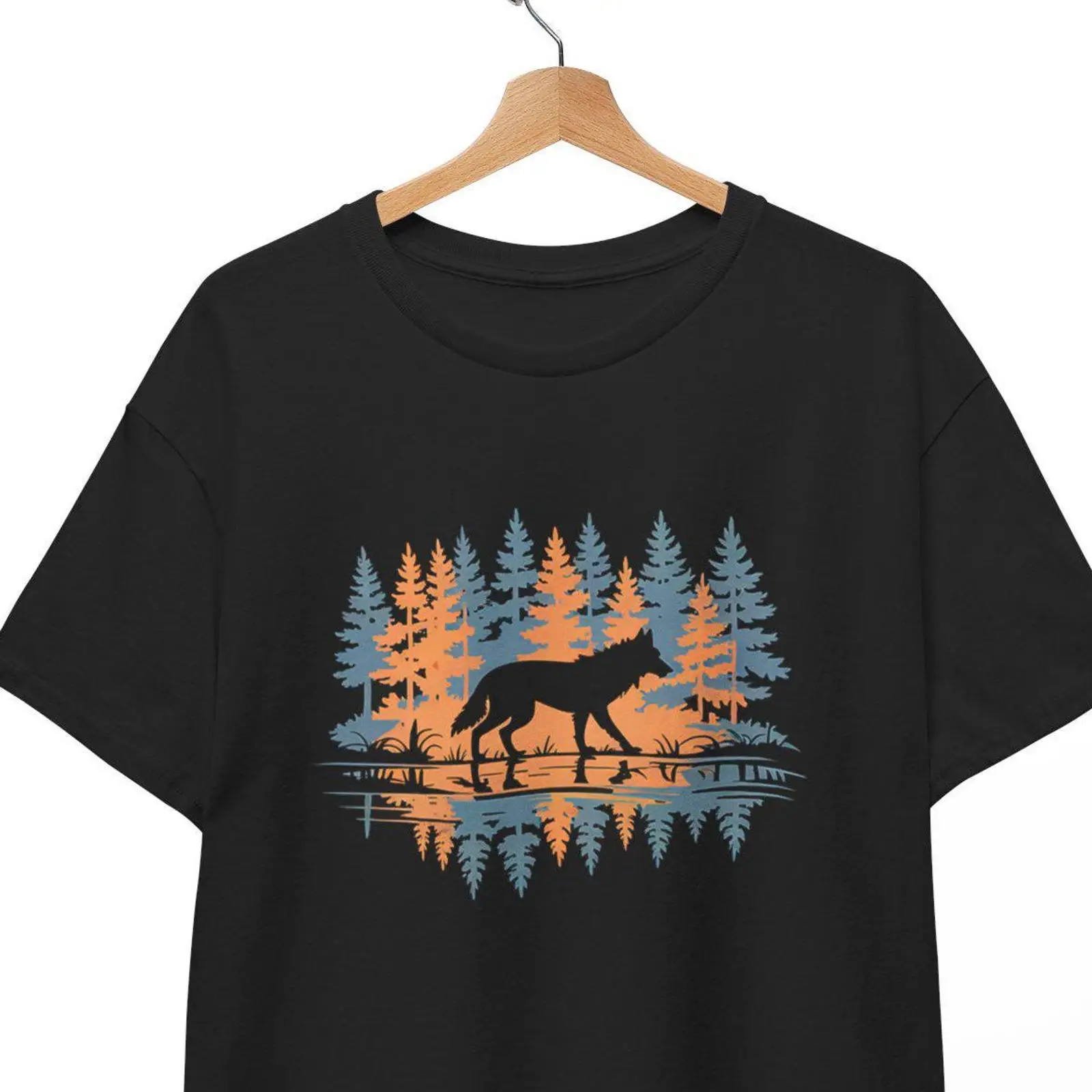 Outdoor Adventure Enthusiast - 늑대 무늬 티셔츠, 야생 동물, 캠핑,