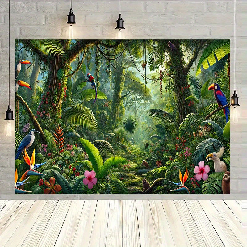 1pc 정글 모험 배경 배너 배경 장식, 다기능 야외  - Outdoor Adventure Background 리뷰 및 가격